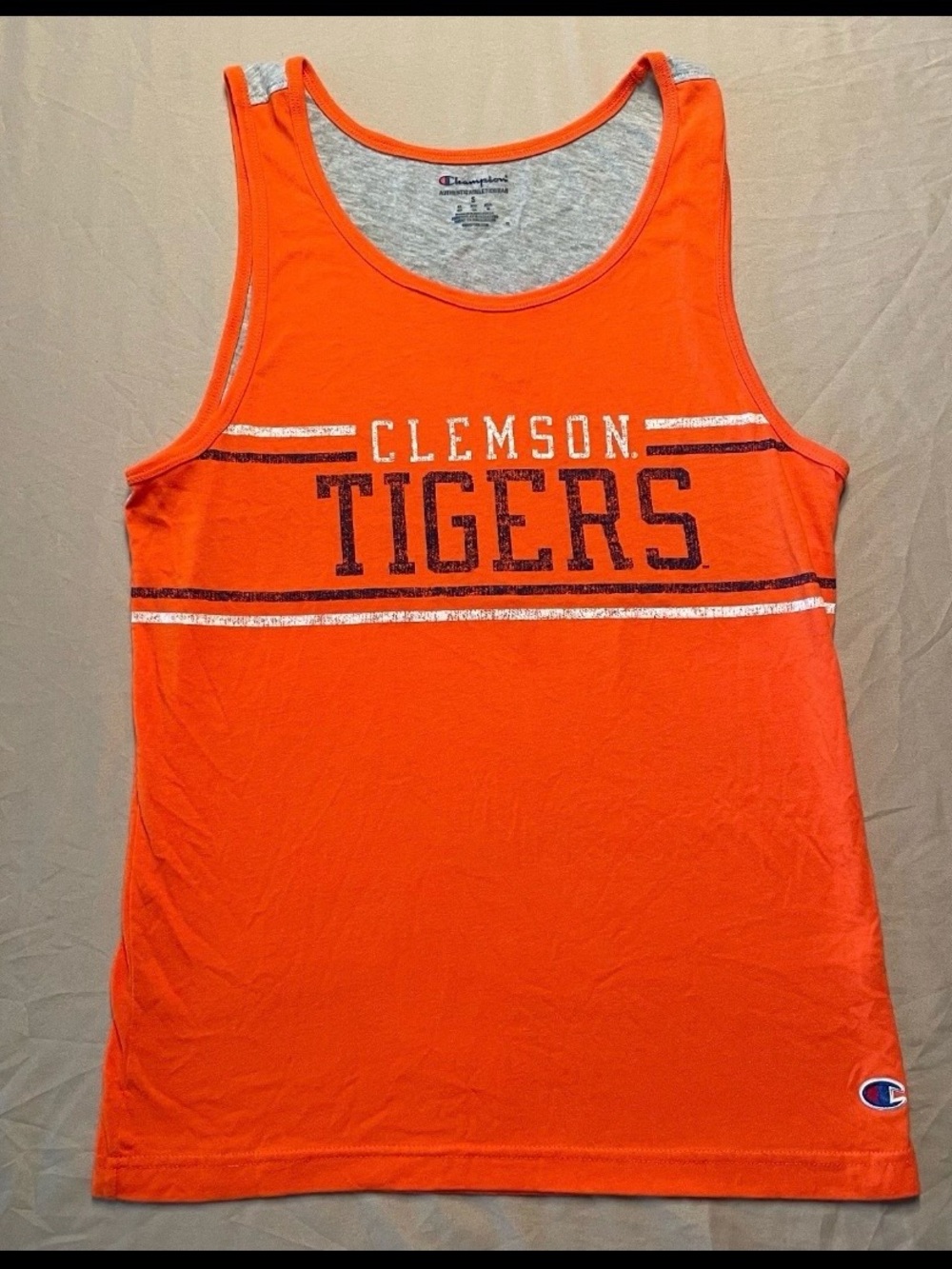 Clemson Tigers Tank Top Womens Small Champion Authentic Athleticwear Orange